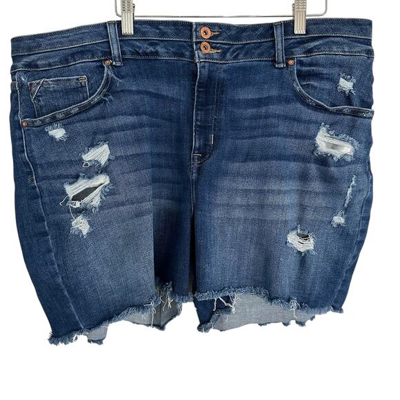 Edgely Women's Plus Size Denim Shorts 22W Distressed Stretch Casual Jean Shorts - Picture 1 of 8